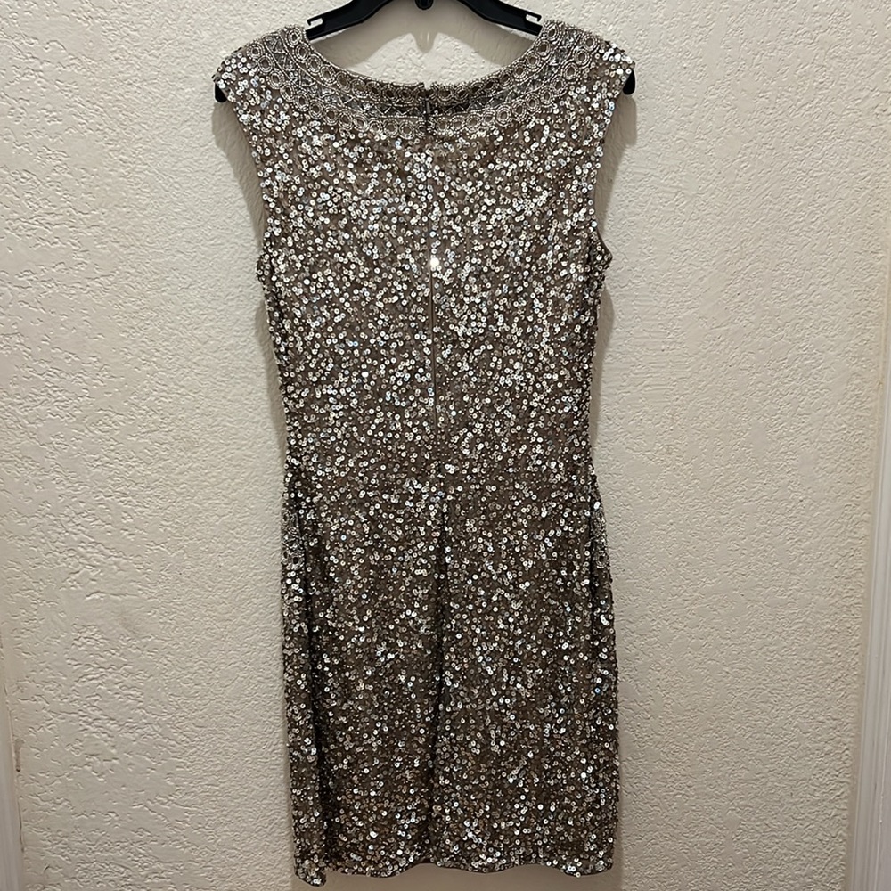 Scala Sequence Deep V Mesh Vintage Prom Dress - image 5